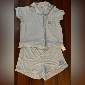 Juicy Couture Blue Terry Cloth Pajama Set